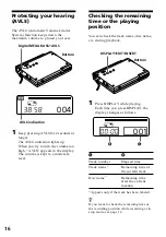 Preview for 16 page of Sony MZ-R37SP - MD Walkman MiniDisc Recorder Operating Instructions Manual