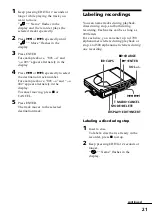 Preview for 21 page of Sony MZ-R37SP - MD Walkman MiniDisc Recorder Operating Instructions Manual