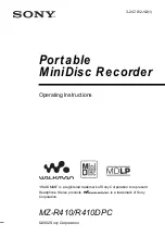 Sony MZ-R410 Operating Instructions Manual предпросмотр