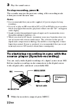 Предварительный просмотр 22 страницы Sony MZ-R701 Operating Instructions Manual