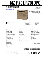 Sony MZ-R701 Service Manual preview