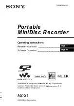 Sony MZ-S1 SonicStage v1.5 Operating Instructions Manual preview