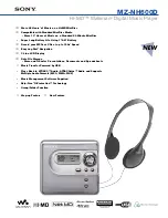 Preview for 1 page of Sony MZNH600D - Hi-MD Walkman Recorder Specifications