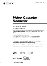 Preview for 1 page of Sony N900 - SLV - VCR Operating Instructions Manual