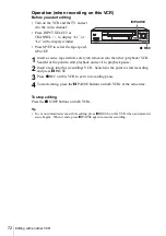 Preview for 72 page of Sony N900 - SLV - VCR Operating Instructions Manual