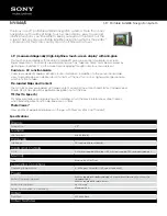 Sony NAV-U NV-U44/S Specification Sheet preview