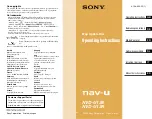 Предварительный просмотр 1 страницы Sony NAV-U NVD-U13E NAV-U NVD-U13R Operating Instructions Manual