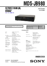 Preview for 1 page of Sony NET MD MDS-JB980 Service Manual