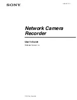 Sony Network Camera Recorder V 1.0 User Manual preview