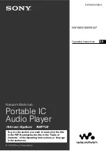 Preview for 1 page of Sony Network Walkman NW-E403 Operating Instructions Manual