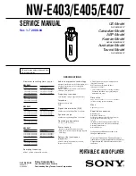 Предварительный просмотр 1 страницы Sony Network Walkman NW-E403 Service Manual