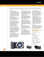 Sony NEX-5 - alpha; Interchangeable Lens Digital Camera Specifications предпросмотр