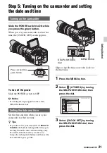 Предварительный просмотр 21 страницы Sony NEX-FS100N Operating Manual