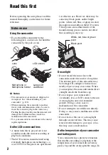 Предварительный просмотр 2 страницы Sony NEX-FS700 Operating Manual