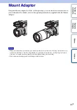 Preview for 91 page of Sony NEX-VG10 - Digital Hd Video Camera Recorder Handbook