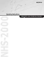 Sony NHS-2000 Operating Instructions Manual preview