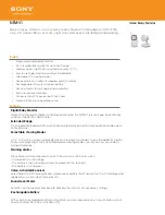 Preview for 1 page of Sony NTM-V1 Specifications