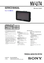 Предварительный просмотр 1 страницы Sony NV-U74 Service Manual