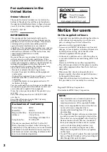 Preview for 2 page of Sony NW-E2 - Network Walkman Operating Instructions Manual