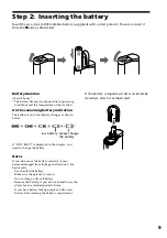 Предварительный просмотр 9 страницы Sony NW-E2 - Network Walkman Operating Instructions Manual