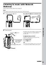 Preview for 15 page of Sony NW-E2 - Network Walkman Operating Instructions Manual