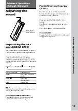 Preview for 19 page of Sony NW-E2 - Network Walkman Operating Instructions Manual