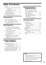 Preview for 3 page of Sony NW-E3 - Digital Music Player Operating Instructions Manual