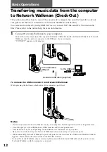 Preview for 12 page of Sony NW-E3 - Digital Music Player Operating Instructions Manual