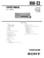 Preview for 1 page of Sony NW-E3 - Digital Music Player Service Manual