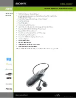 Preview for 1 page of Sony NW-E407 - Network Walkman Player Specifications