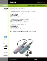 Preview for 1 page of Sony NW-E505 - Network Walkman Specifications