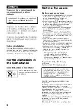 Preview for 2 page of Sony NW-E53/E73 Operating Instructions Manual