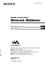 Sony NW-E75 - Network Walkman Operating Instructions Manual preview