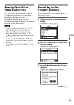 Preview for 33 page of Sony NW HD1 - 20 GB Network Walkman Digital Music Player Operating Instructions Manual