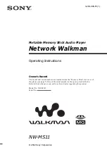 Предварительный просмотр 1 страницы Sony NW-MS11 - Network Walkman Digital Music Player Operating Instructions Manual