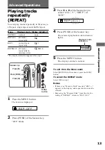 Preview for 13 page of Sony NW-MS11 - Network Walkman Digital Music Player Operating Instructions Manual