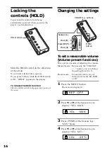 Preview for 16 page of Sony NW-MS11 - Network Walkman Digital Music Player Operating Instructions Manual