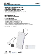 Preview for 1 page of Sony NW-MS11 - Network Walkman Digital Music Player Specifications