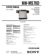 Sony NW-MS70D - Network Walkman Service Manual preview