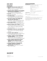 Preview for 2 page of Sony NW-MS9 - Memory Stick Walkman Specifications