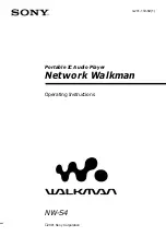 Предварительный просмотр 1 страницы Sony NW-S4 - Network Walkman Operating Instructions Manual