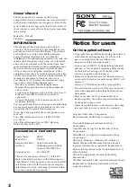 Preview for 2 page of Sony NW-S4 - Network Walkman Operating Instructions Manual