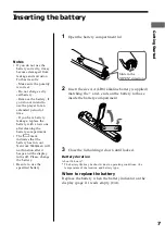 Предварительный просмотр 7 страницы Sony NW-S4 - Network Walkman Operating Instructions Manual