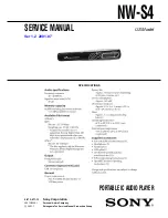 Sony NW-S4 - Network Walkman Service Manual preview