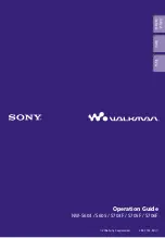 Предварительный просмотр 1 страницы Sony NW-S705F - 2gb Walkman Player Operation Manual