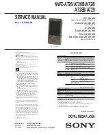 Sony NWZ-A726B Marketing Specifications (Black) Service Manual preview