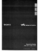 Sony NWZ-A829 Marketing Specifications (Black Model) Operation Manual preview