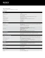 Preview for 2 page of Sony NWZ-A865 Specifications