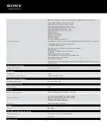 Preview for 3 page of Sony NWZ-A865 Specifications