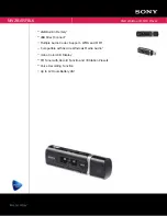 Preview for 1 page of Sony NWZ-B105F - 2gb Walkman? Mp3 Player Specifications